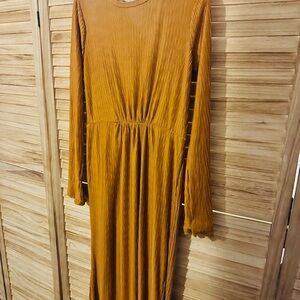 Zara Mustard Long Sleeve Dress